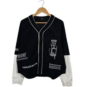 We11done Black Baseball Jersey Long Sleeve Jacket Size Small
